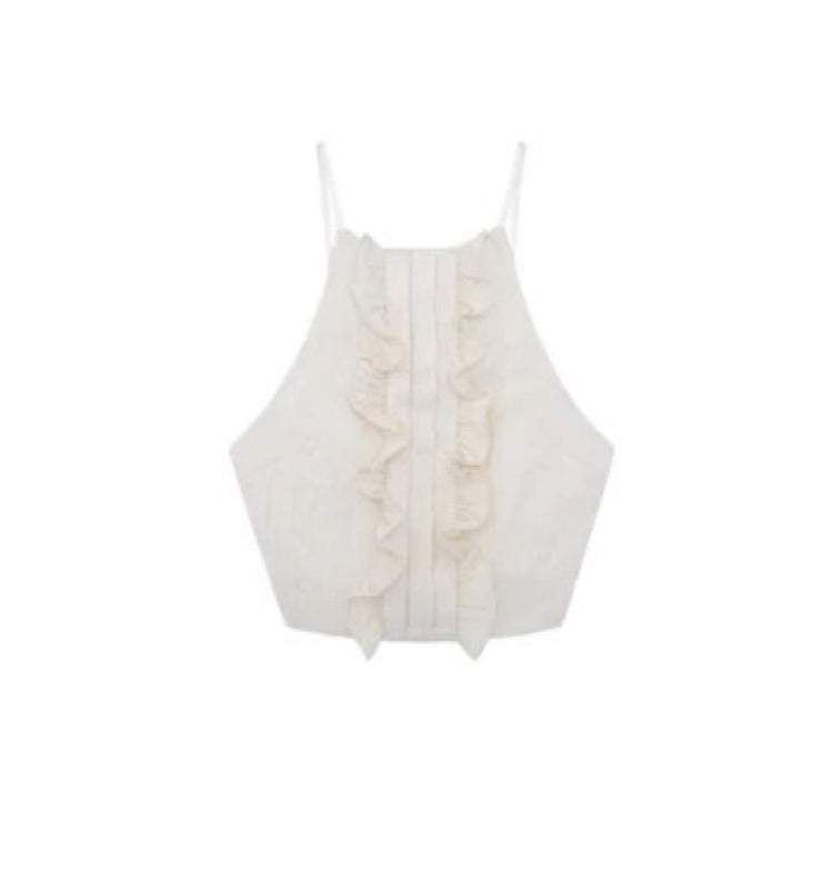 Off-White Ruffled Tank Top