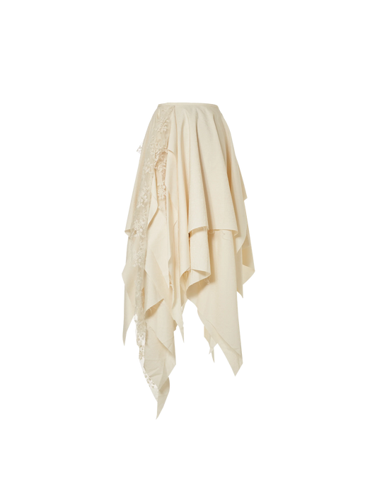 Beige Mid-length Skirt