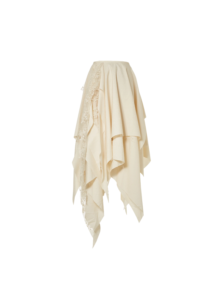 Beige Mid-length Skirt