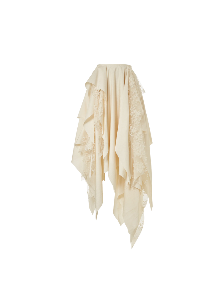 Beige Mid-length Skirt