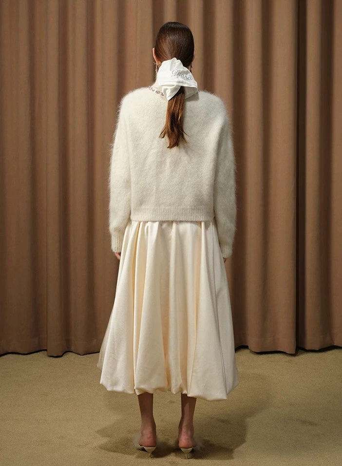 Diamond-Embellished Cloud-Feel Knit Cardigan
