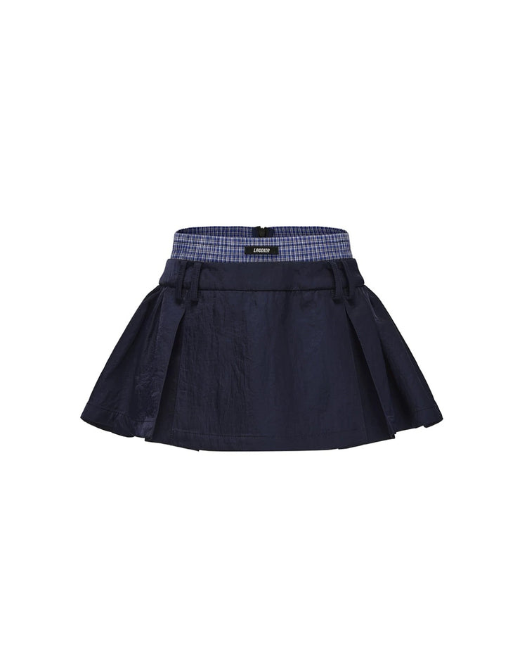 Double-waist College-style Pleated Skirt