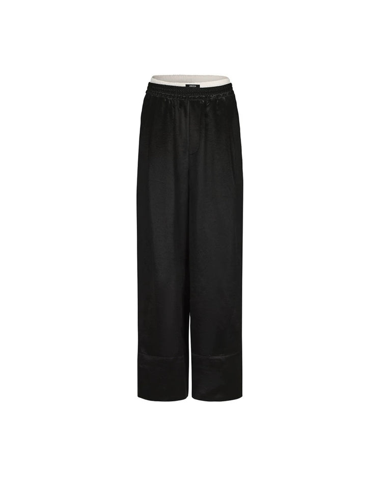 Acetate Double-waist Wide-leg Trousers