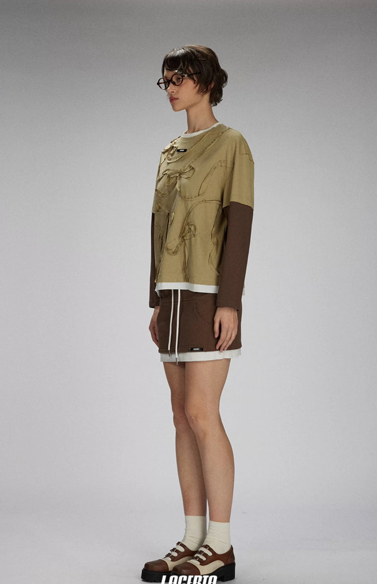 Drawstring Deconstructed Pocket Casual Skirt