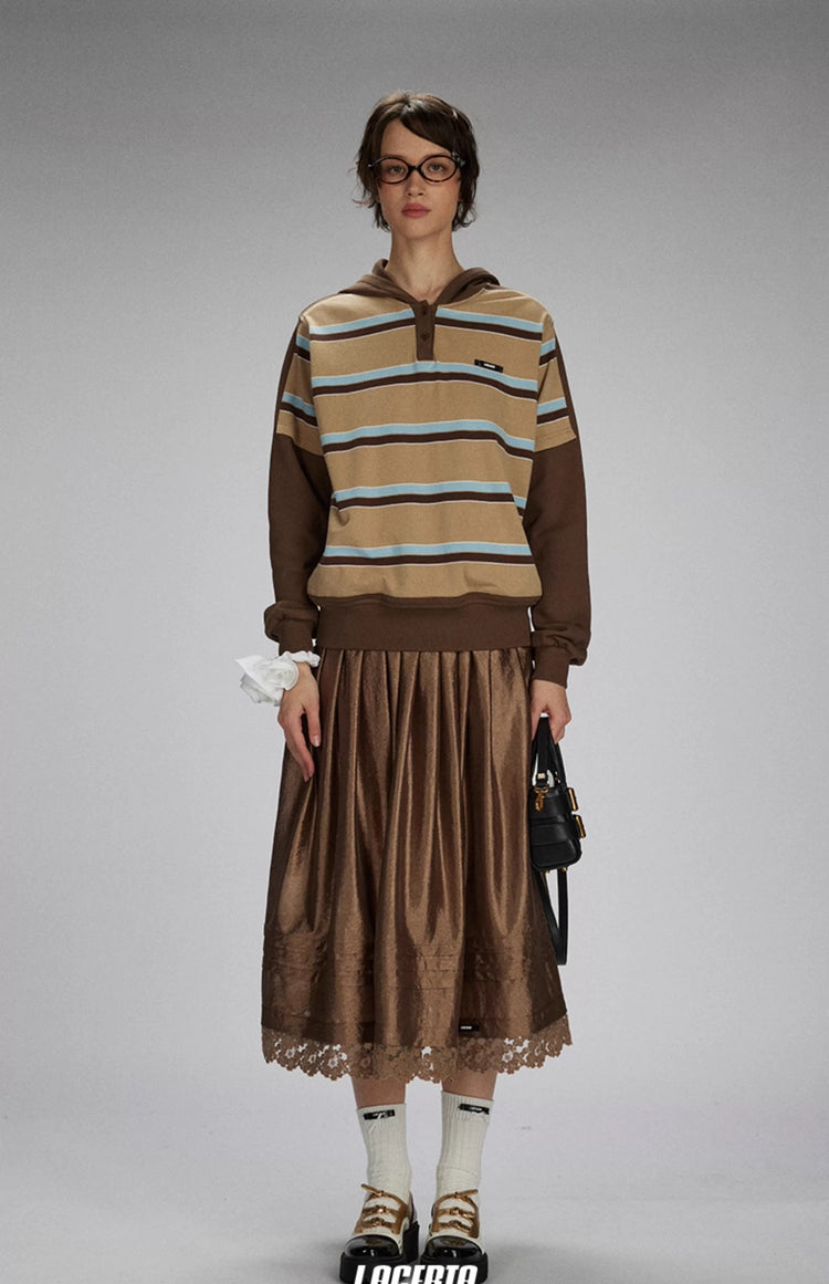 Striped Polo Hoodie