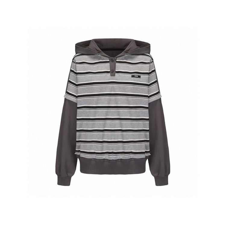 Striped Polo Hoodie