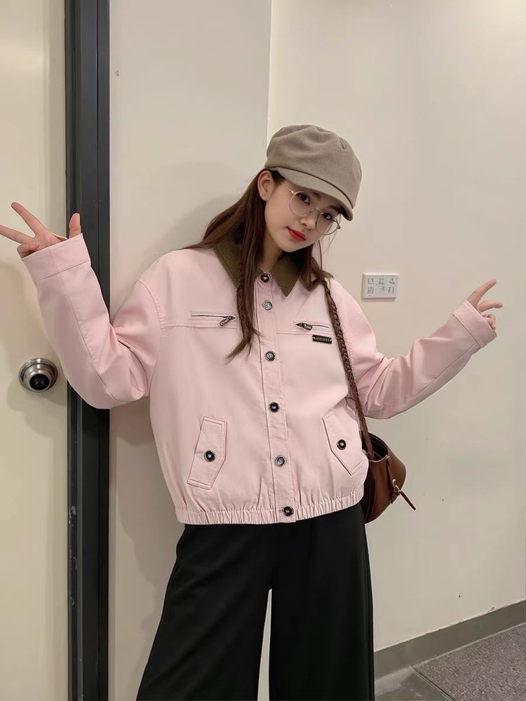 Color-Block Corduroy Jacket