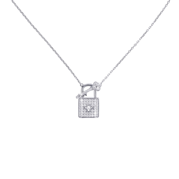 Shimmering Crystal Lock Necklace