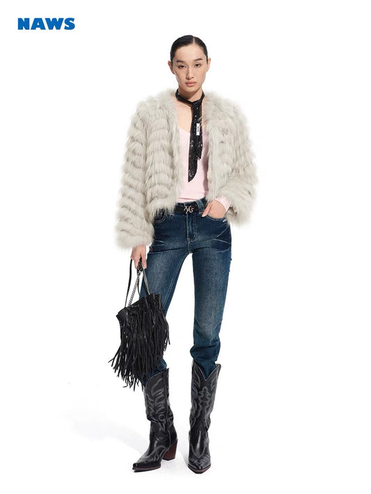 Bordeaux Faux Fur Coat