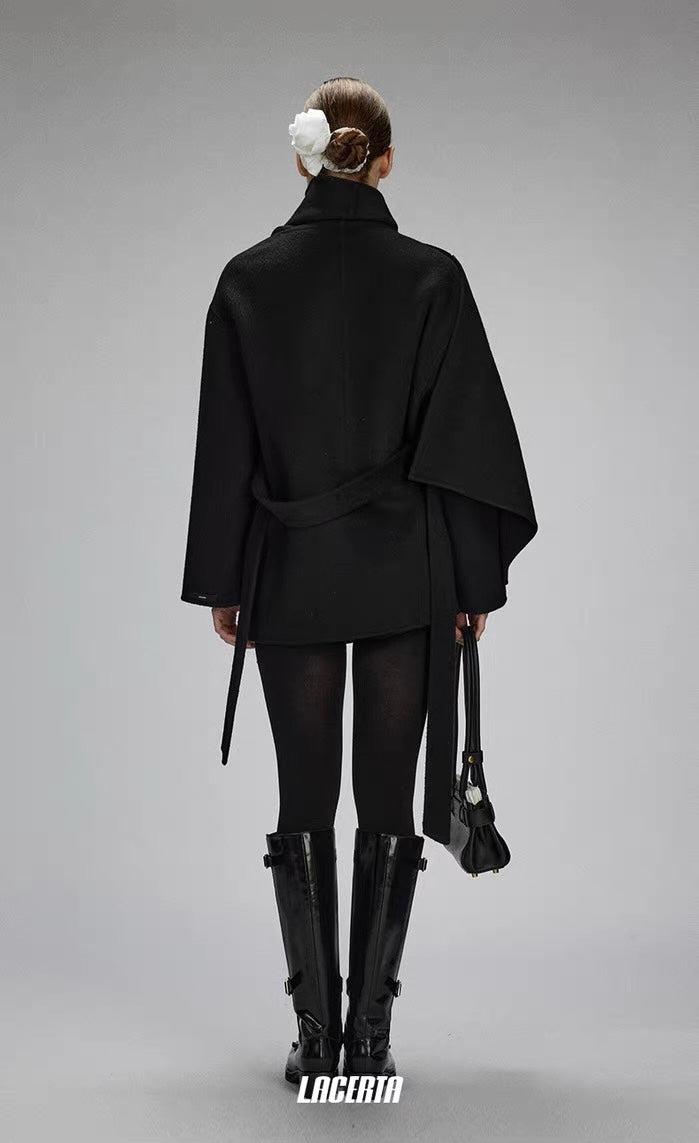 Shawl Double-faced Wool Short Coat