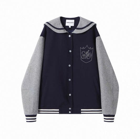 Sailor-Collar Varsity Jacket