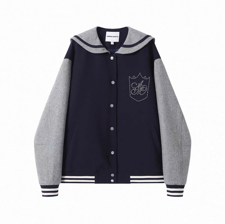 Sailor-Collar Varsity Jacket
