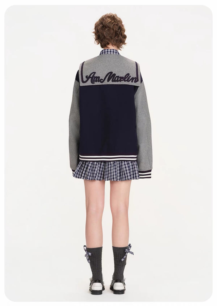 Sailor-Collar Varsity Jacket