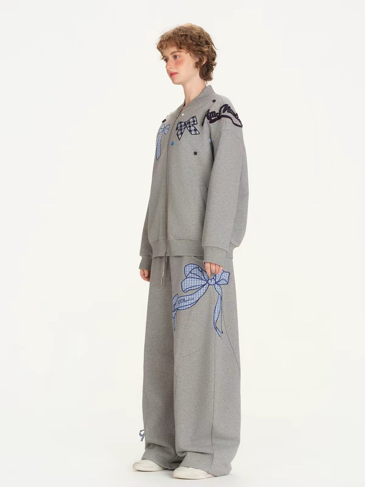 Reversible Bow Patch Hoodie Jacket