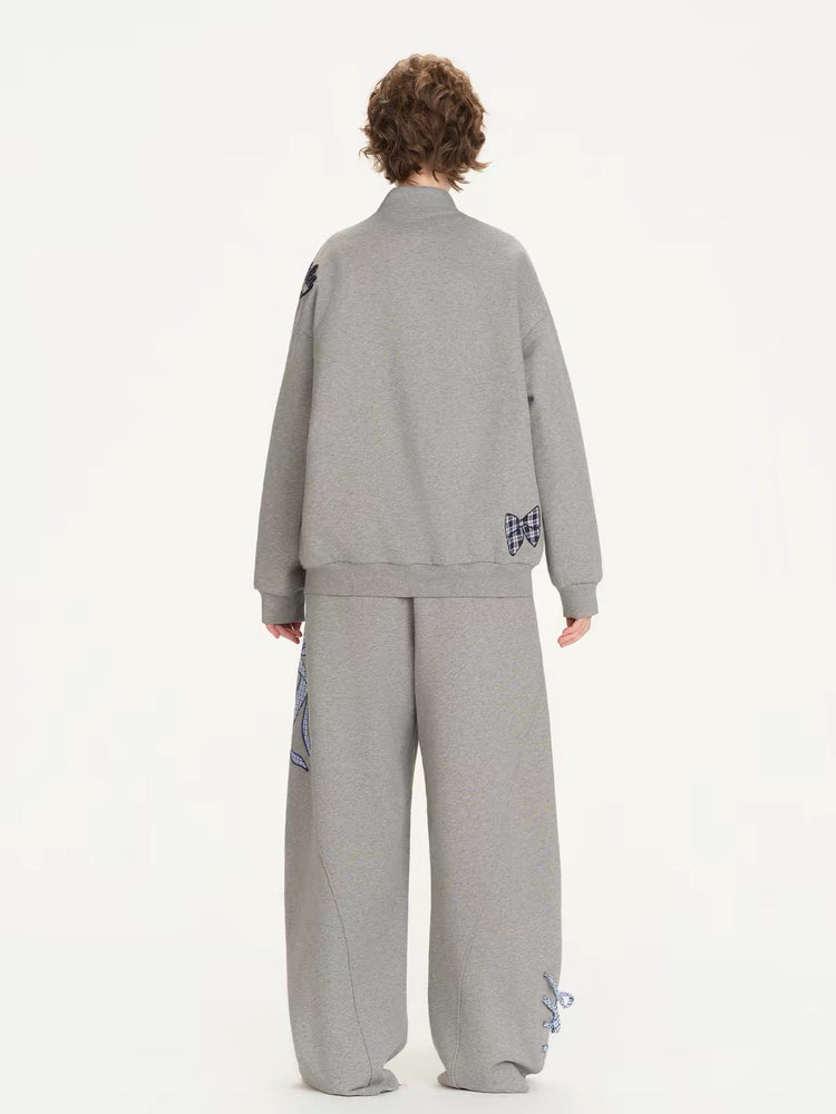Reversible Bow Patch Hoodie Jacket