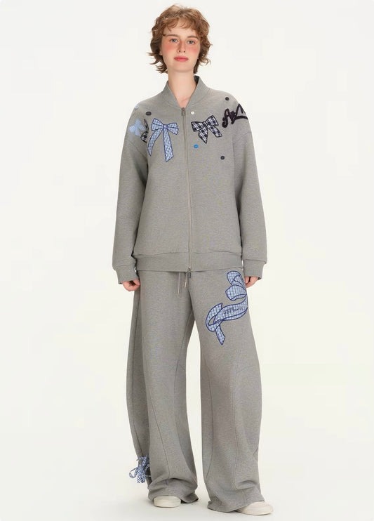Reversible Bow Patch Hoodie Jacket