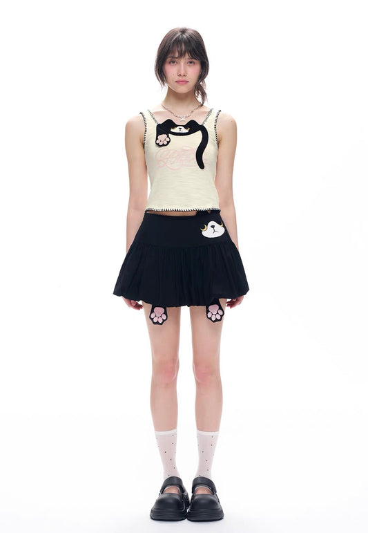 Appliqué Embroidered Knit Vest