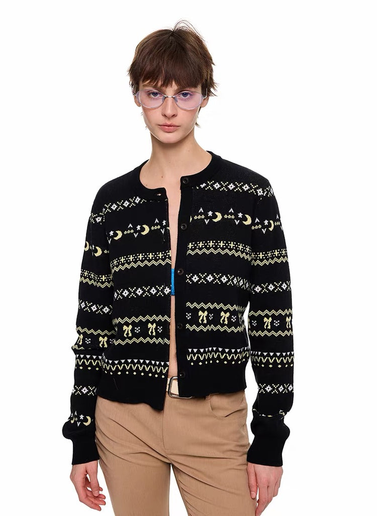Fair Isle Jacquard Knit Sweater