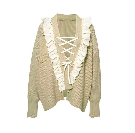 Lace Splicing Sweater