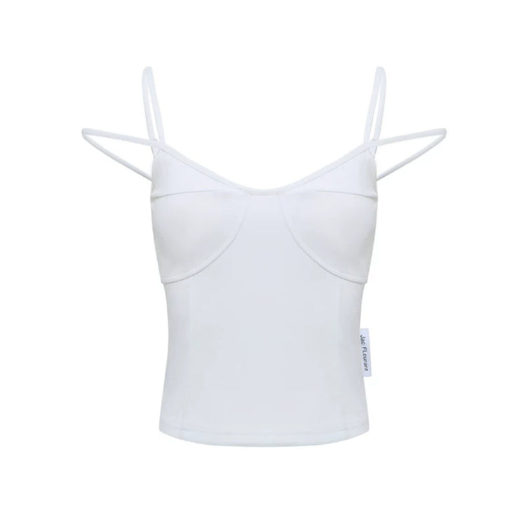 White Double Spaghetti Strap Tank Top