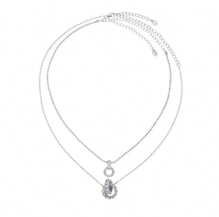 Interlock Duo – Double Ring Layered Necklace
