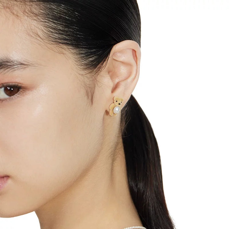 Paradise / Flocked Mini Bear Earring