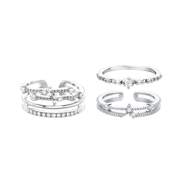 Meteor Shower Three-Piece Ring Set