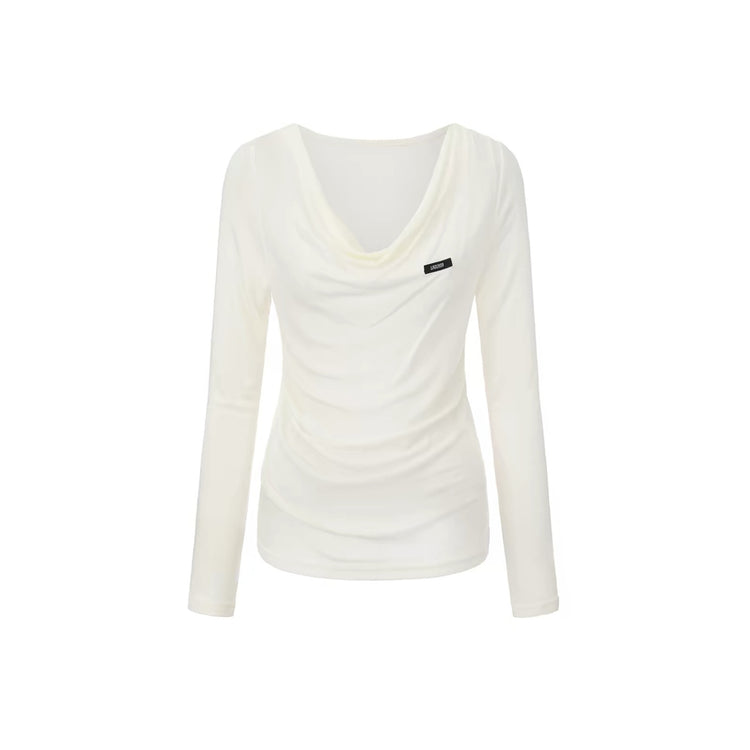 Cowl Neck Long Sleeve Knit Top
