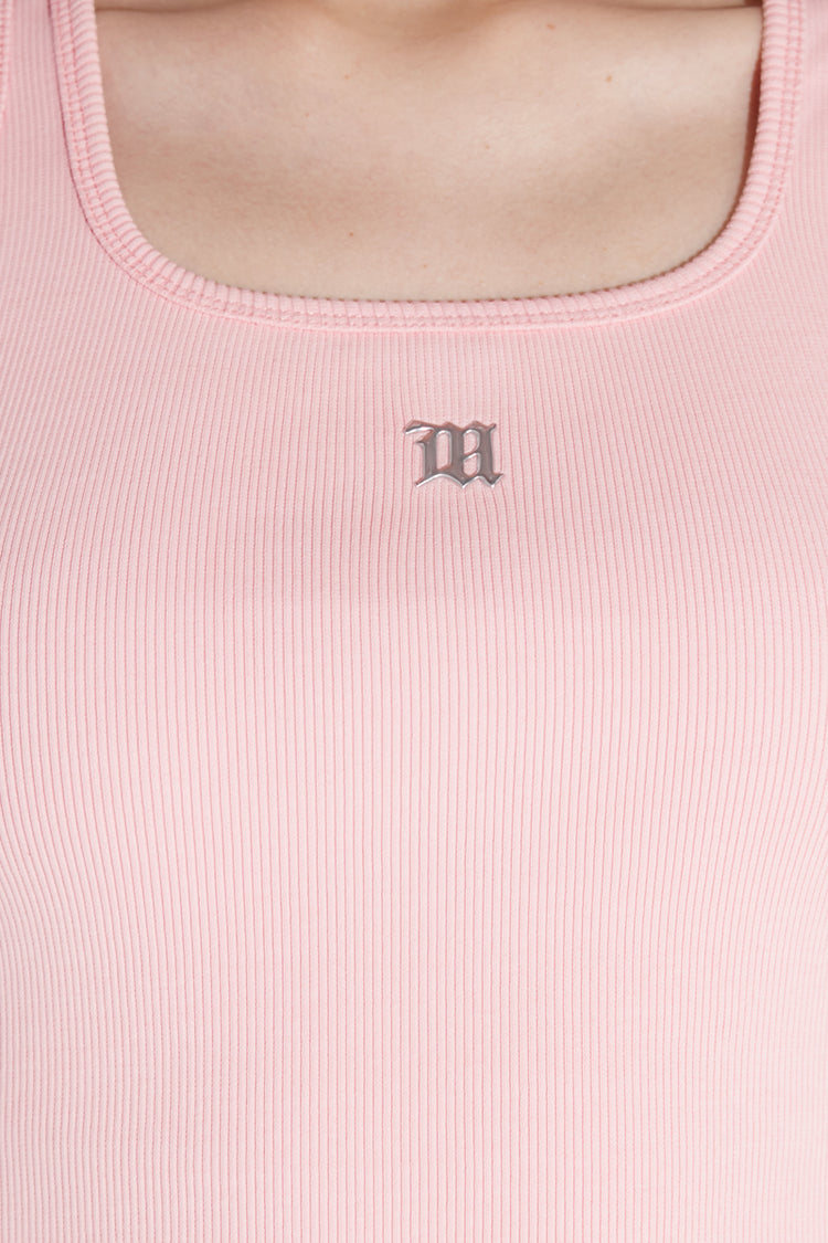 Pink M Logo Rib Tank Top