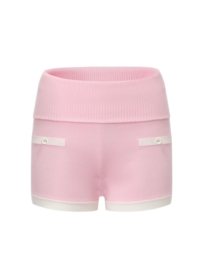 Millie Fold-Over Waistband Knit Shorts
