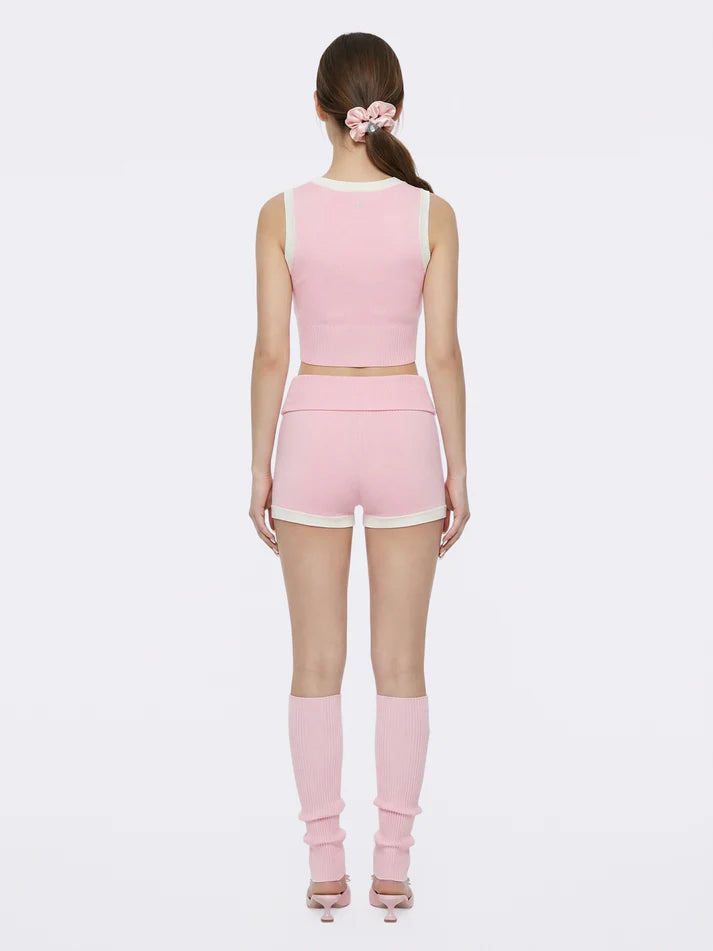 Millie Contrast-Trim Knit Vest