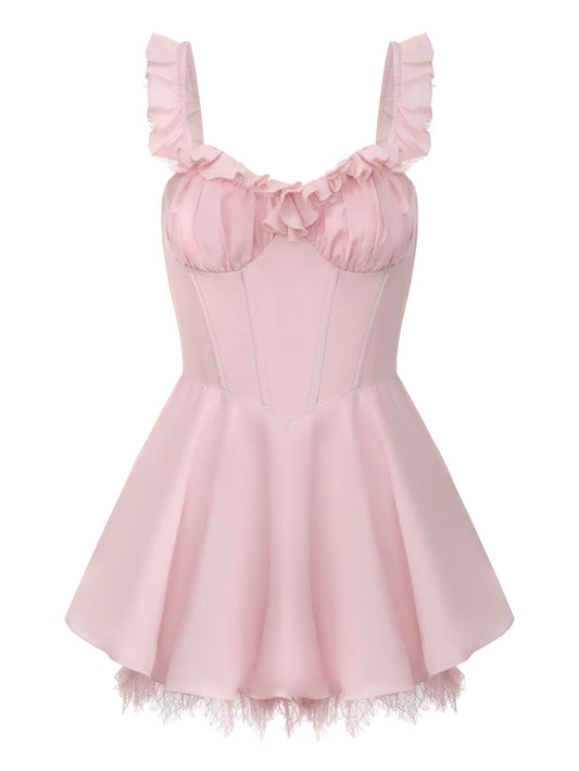Paris Ruffle Pink Dress