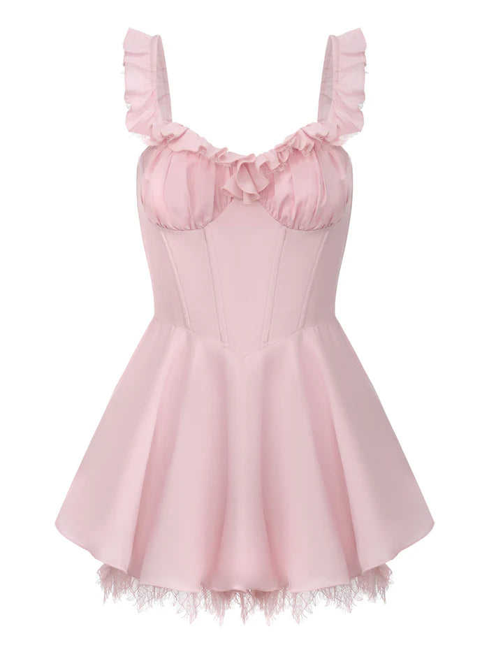 Paris Ruffle Pink Dress
