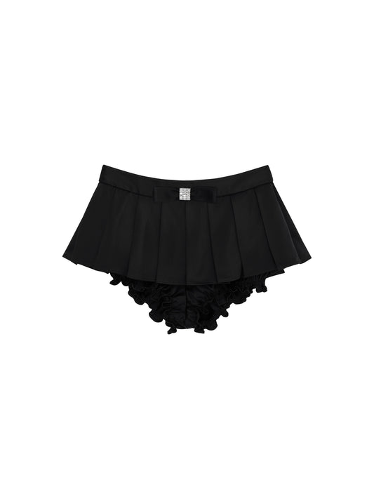 Black Mini Pleated Culottes