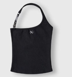 Genuine Leather Straps Slim Fit Camisole