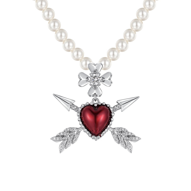 YVMIN X SHUSHUTONG / Double Arrow Heart Necklace