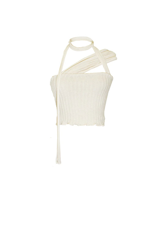 Milky Knit Tie Scarf Top